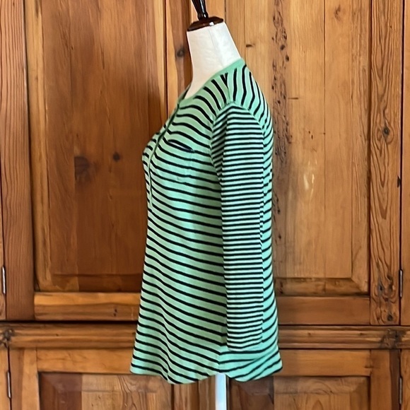 ChAPS Green & Navy Striped Chest Pocket T Shirt Sz. S - Picture 4 of 13